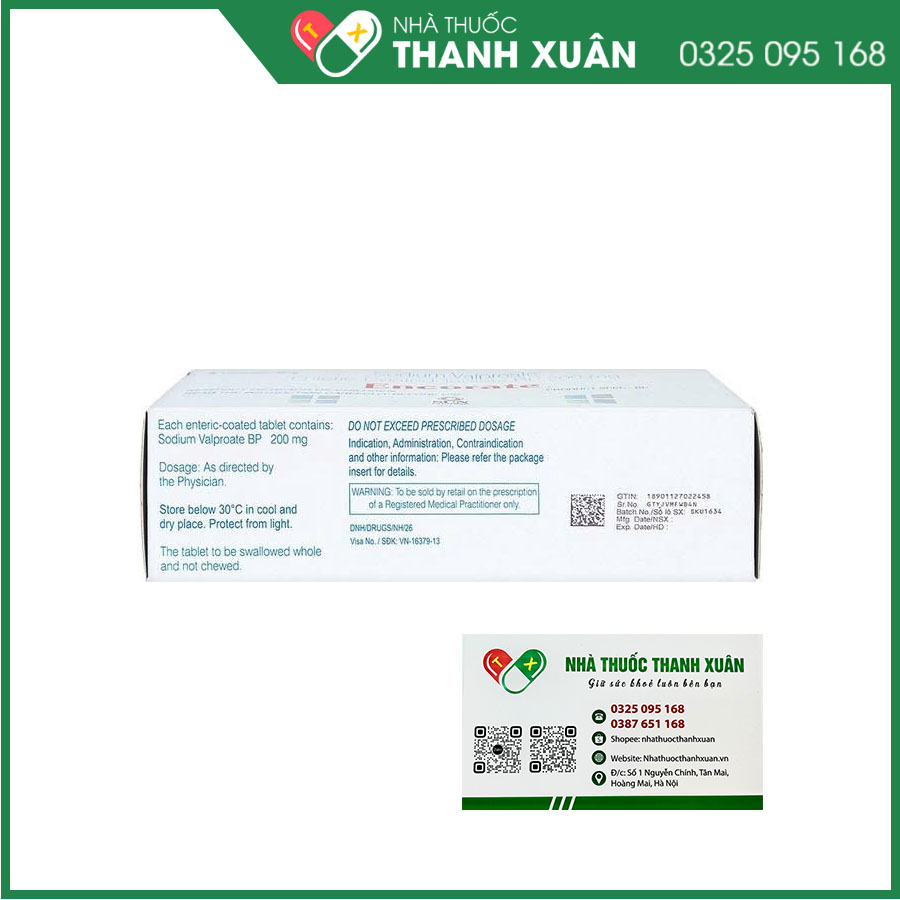 Encorate thuốc điều trị động kinh và rối loạn cảm xúc lưỡng cực